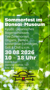 Sommerfest im Bonsai-Museum 2026 Veranstaltungshinweis Sommerfest im Bonsai-Museum